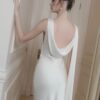 White Satin High-Neck Evening Gown "Luna Grace" DR640