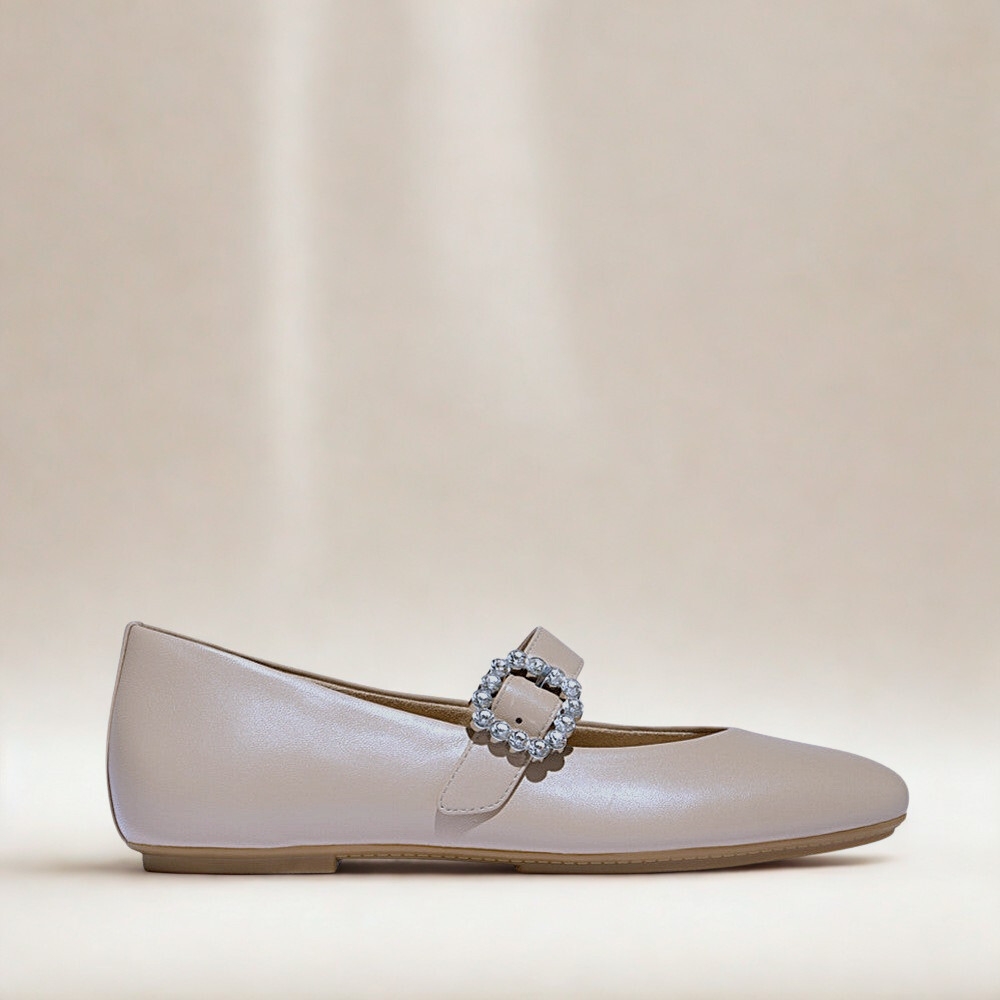 Womens-Mary-Jane-Shoes-Linen-Aura-Reverie-Classic-Beige.jpg Women's Mary Jane Shoes Linen Aura Reverie Classic Beige - Image 1